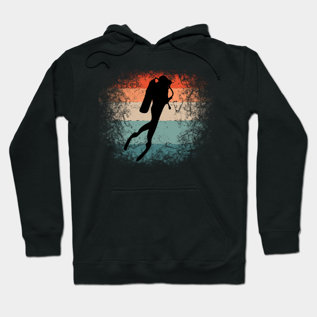 Scuba Diving for Scuba Divers Underwater Retro Scuba Diving Hoodie